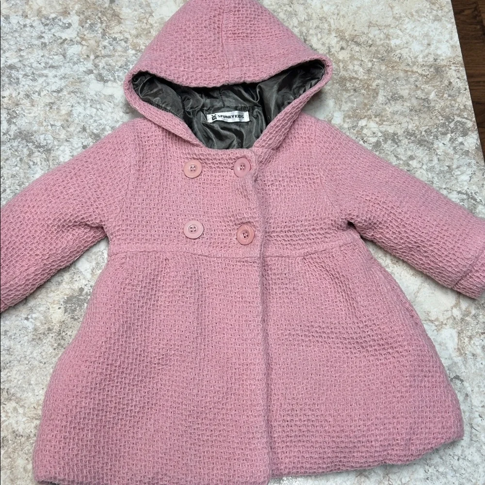 Spunky Kids Pink Hooded Pea Coat